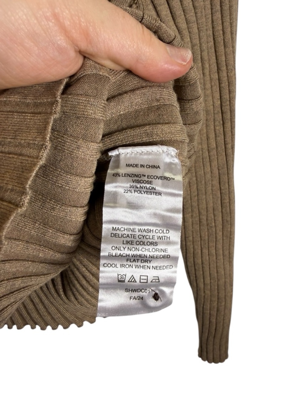 Quince Women's Eco-Knit Cropped Rib Cardigan Warm Taupe Sz XL - Picture 5 of 6